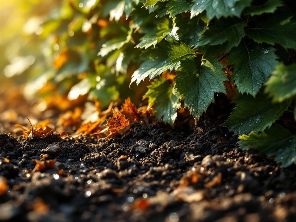 Beschadigde beukhaag met bruine verwelkte bladeren en zoutschade naast gezond groen gedeelte in directe zon
