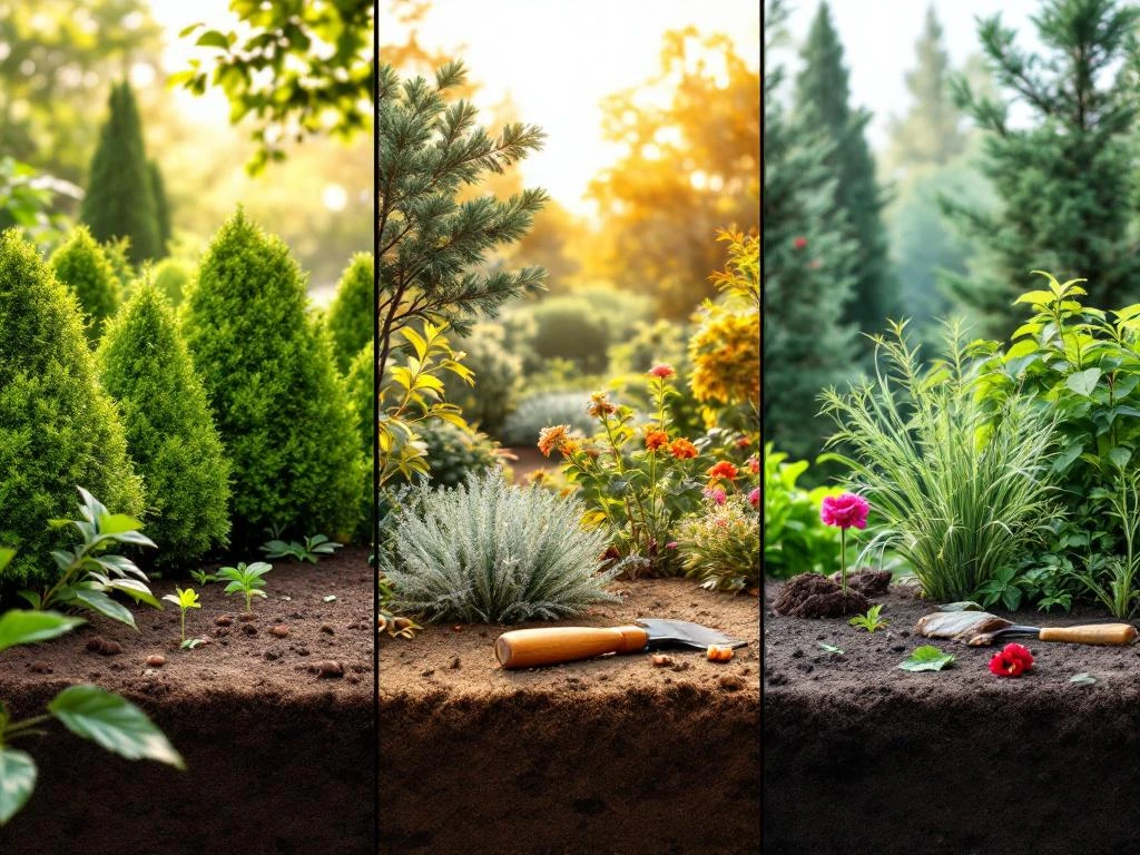 Driezone plantgids: gematigde tuin met beukenhaag, mediterrane droogteresistente planten en noordelijke naaldbomen